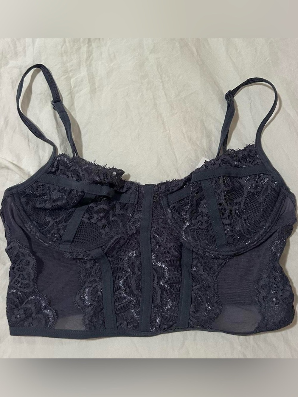 Tilly's Black Lace Longline Bra